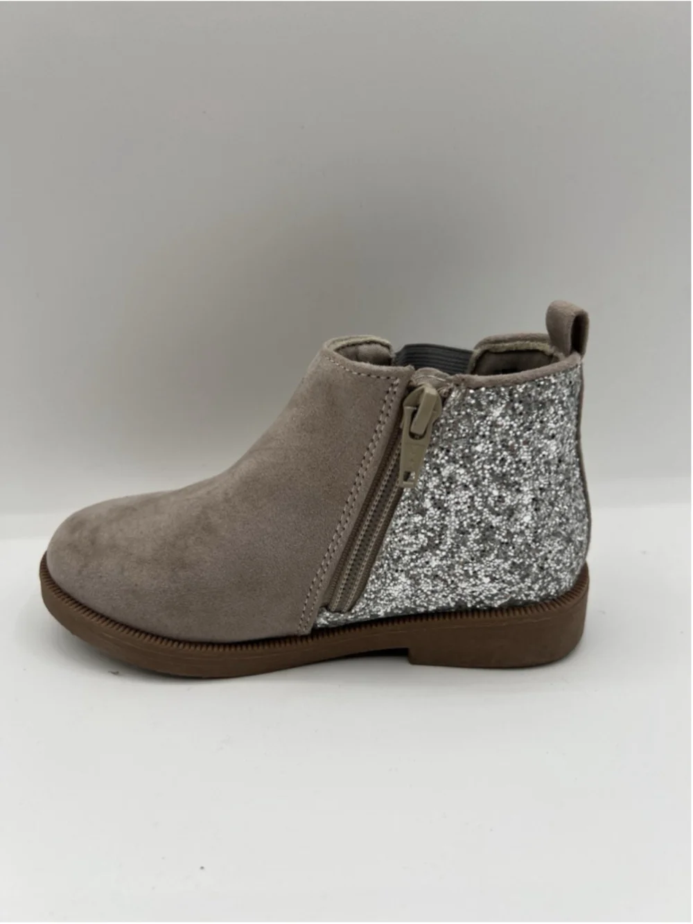 Jumping Beans Camryn Toddler Girl Ankle Boots Silver Size 10